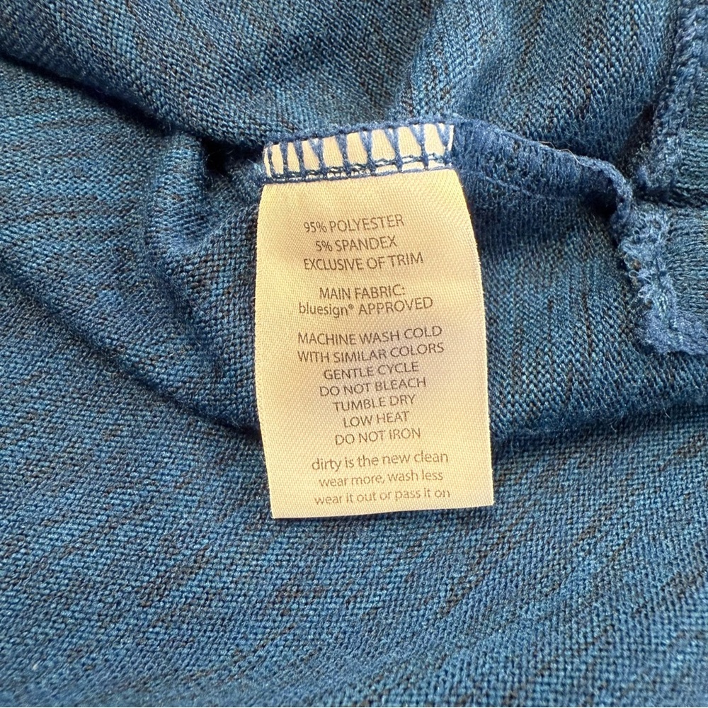Toad & Co Blue Cowl Neck Pullover Kangaroo Pocket Top Womens Medium - Picture 10 of 11